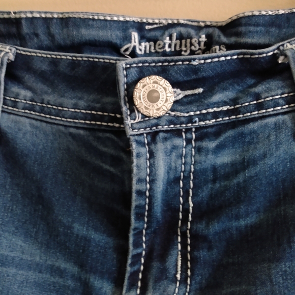 Amethyst Jean Shorts Blue 9 Inch Rise Cotton Pockets Jean Women's Size 13 - Picture 8 of 9